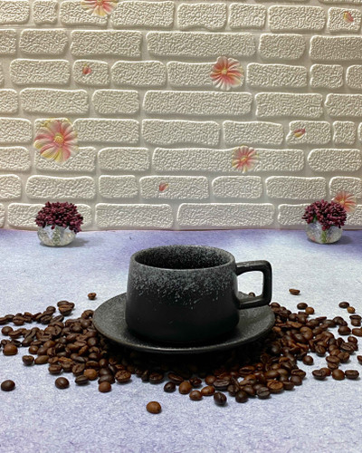 فنجان لته خوری سرامیکی به همراه زیره کد 743