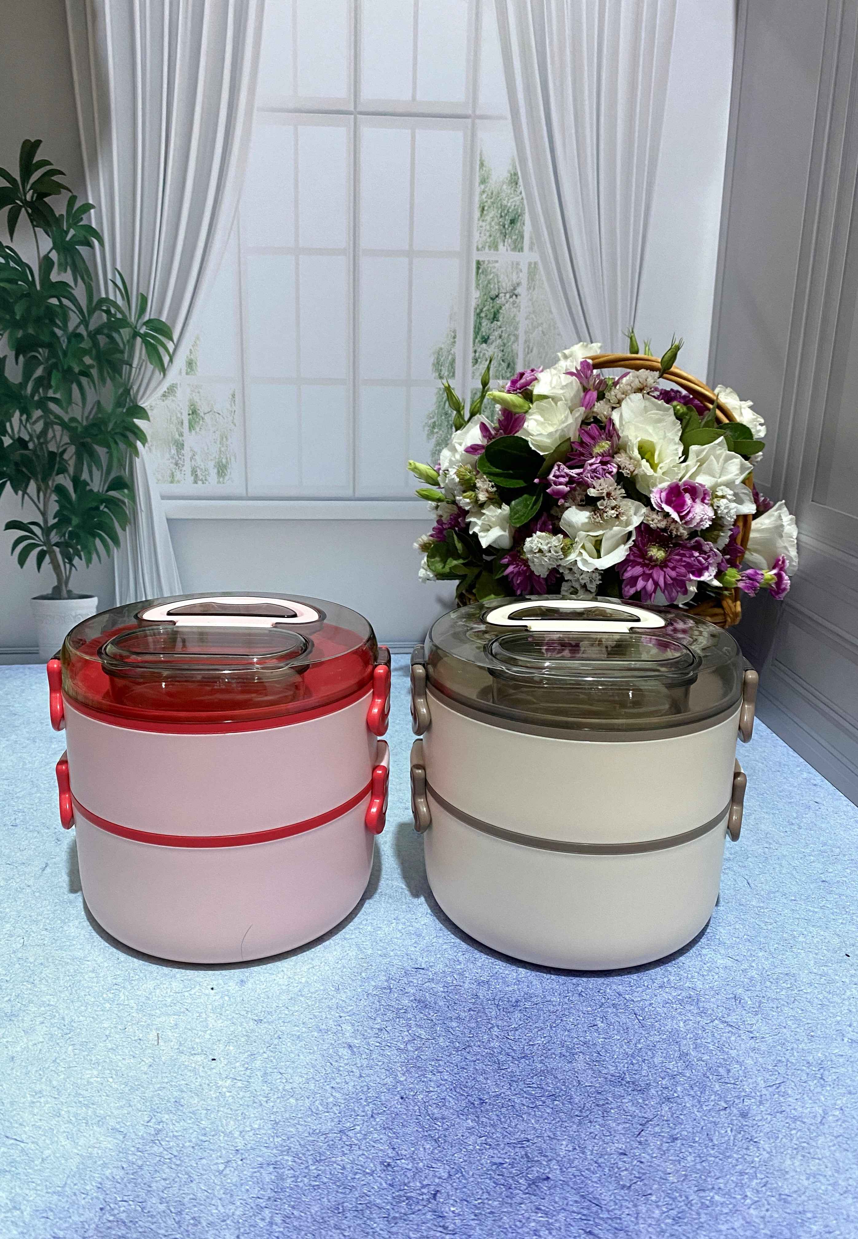 ظرف غذا دو طبقه مدل گرد