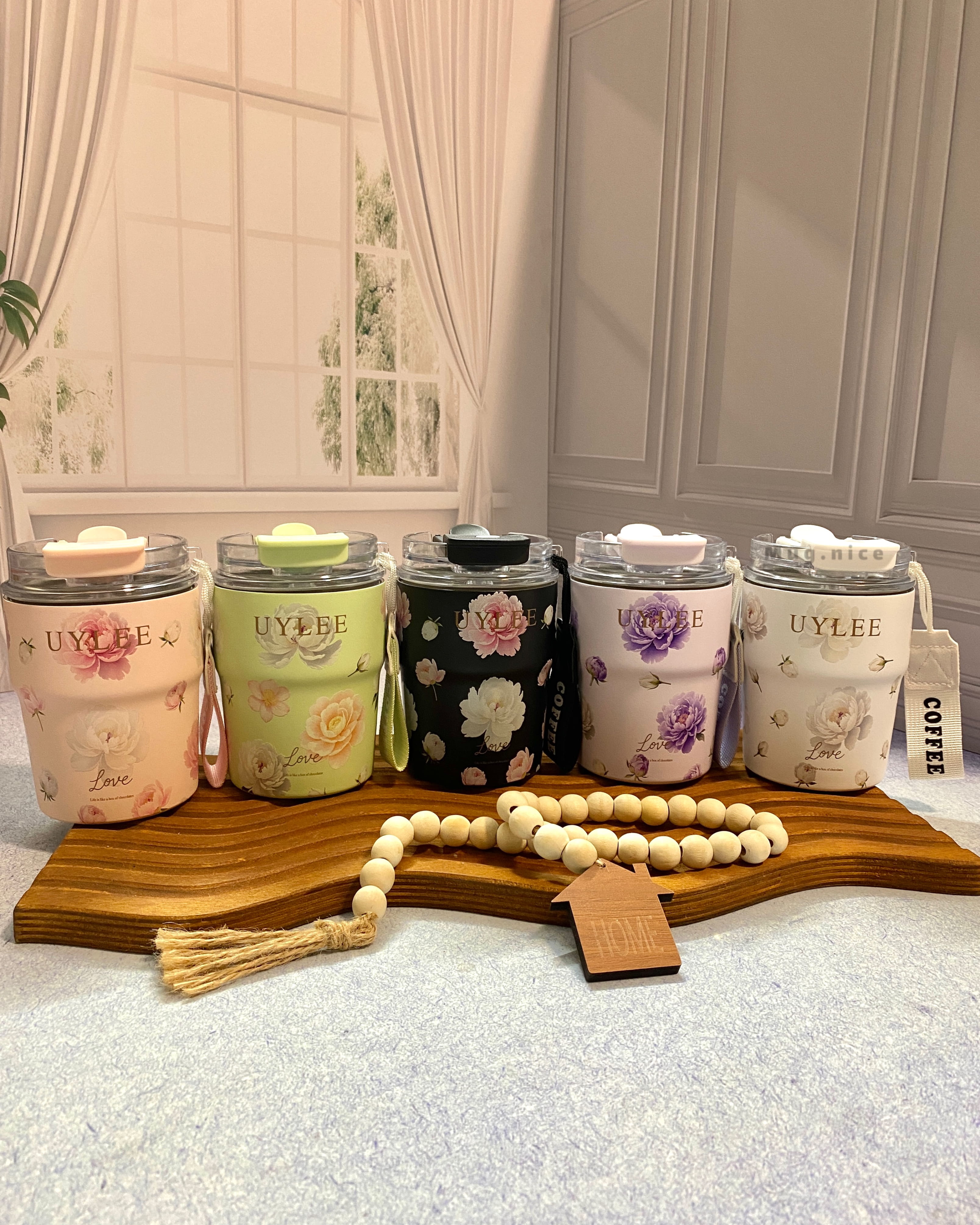 تراول ماگ uylee طرح گل گنجایش 300 میل